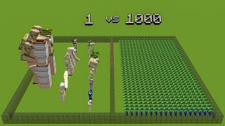 ALL IRON GOLEMS vs 1000 Zombie in Minecraft