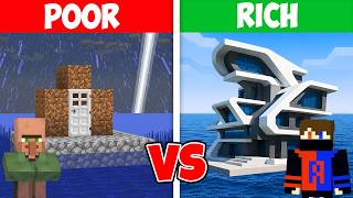 POOR vs RICH: Water House Survival Battle in Minecraft